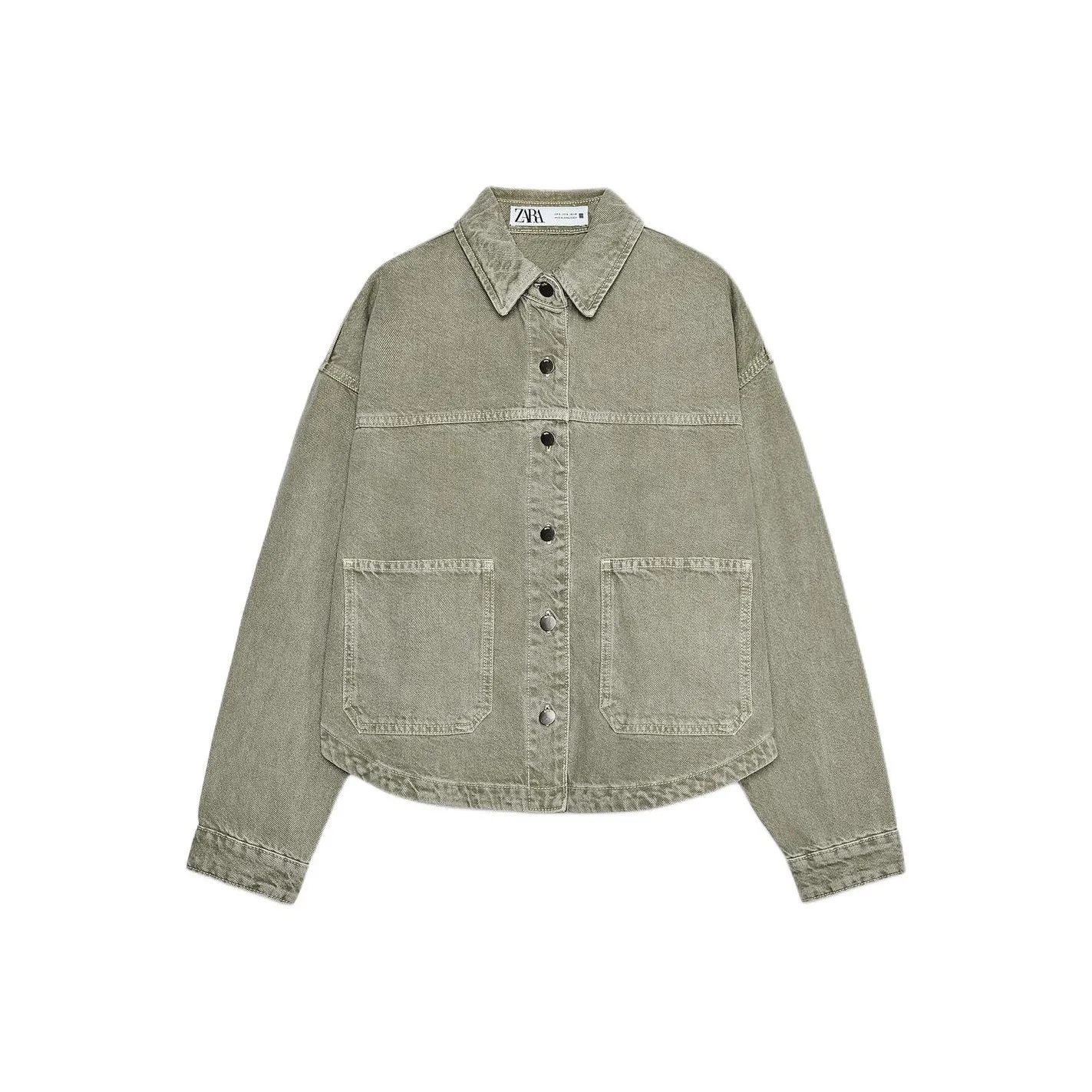 ZARA Khaki Женские Джинсовые Куртки