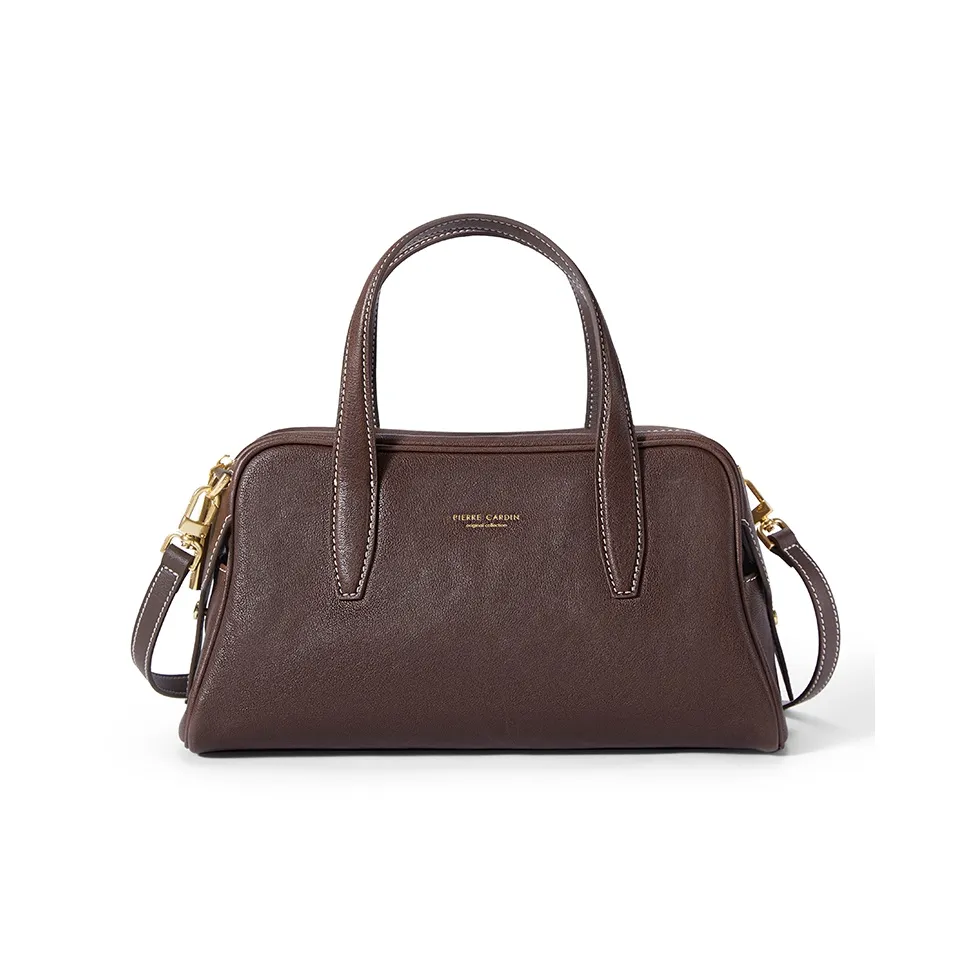 PIERRE CARDIN Сумка через плечо из крупнозернистой текстуры коровьей кожи сумка обычная женская черная кофейная