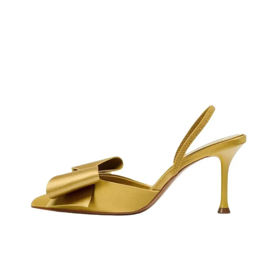 ZARA Узкий каблук Высокие каблуки 8,5 см Женские Желтый