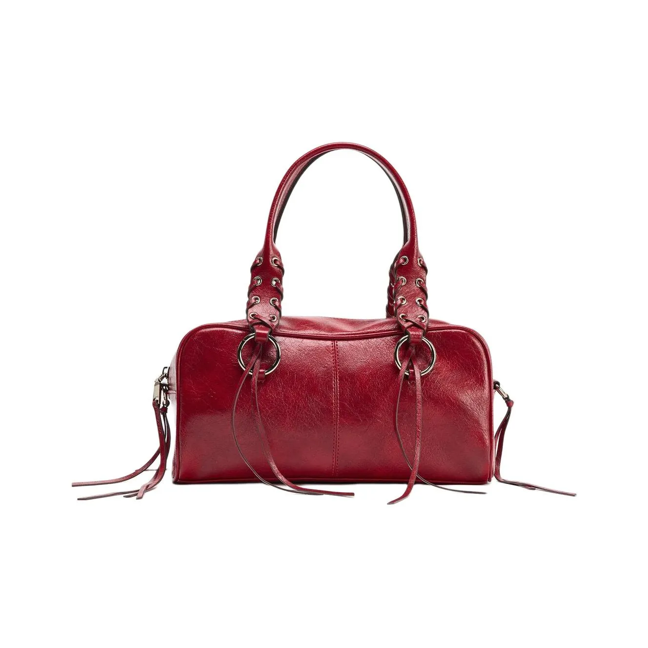 ZARA ПУ (полиуретан) Bowling Bag Сумка через плечо Женская Красная