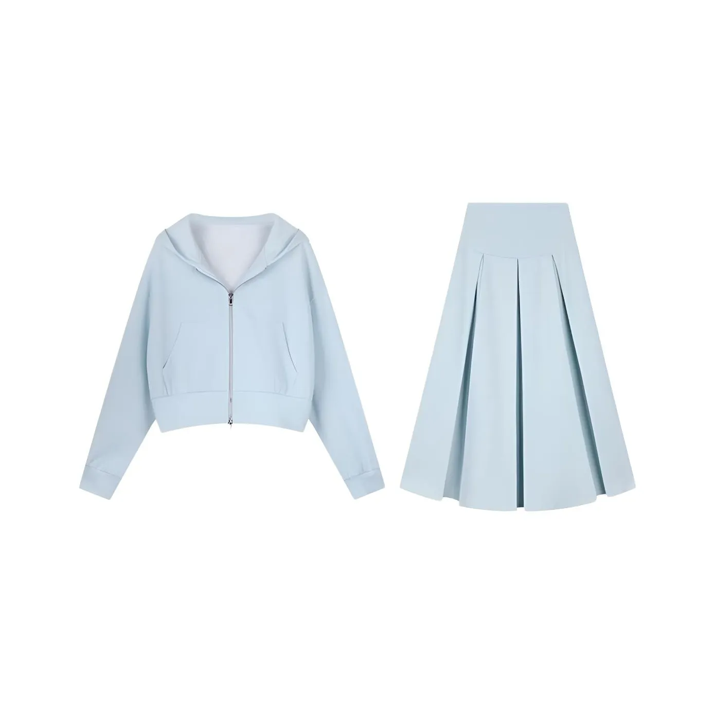 KKX Светло-синий женский комплект с юбкой