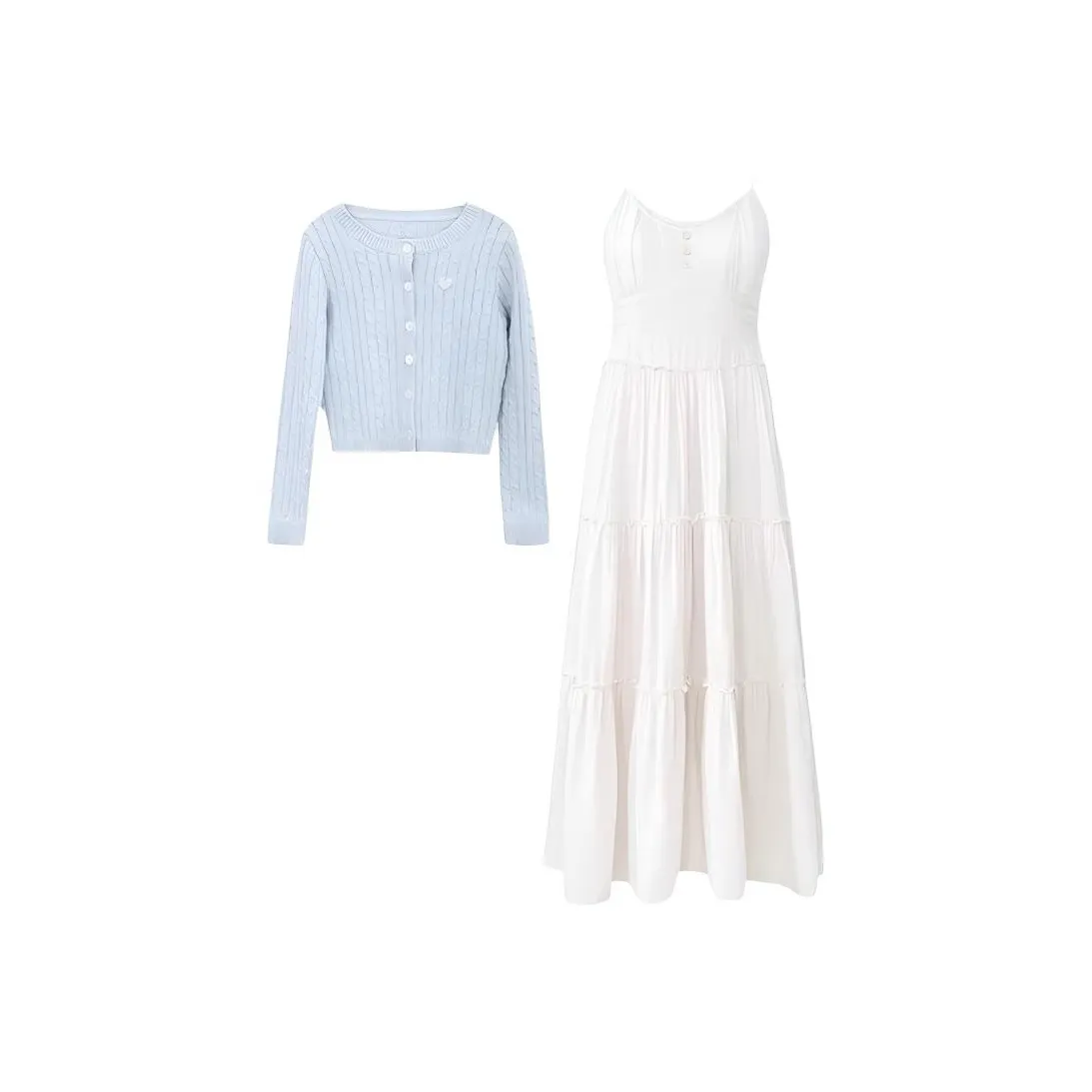 SKYA Светло-синий женский комплект с юбкой