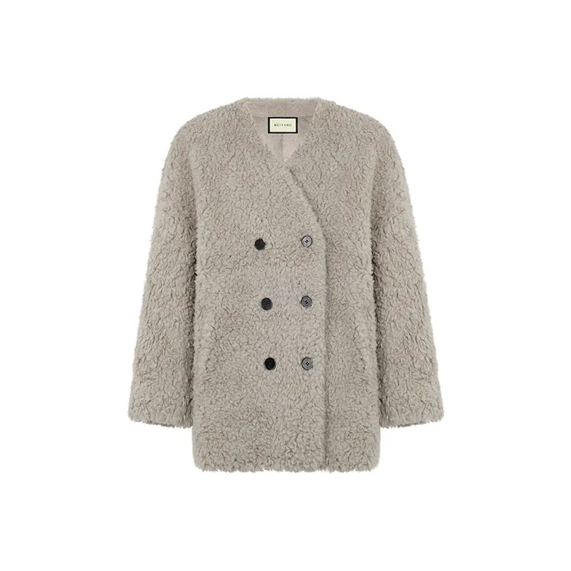 MEIYANG Светлый Кофейный Женский Пальто