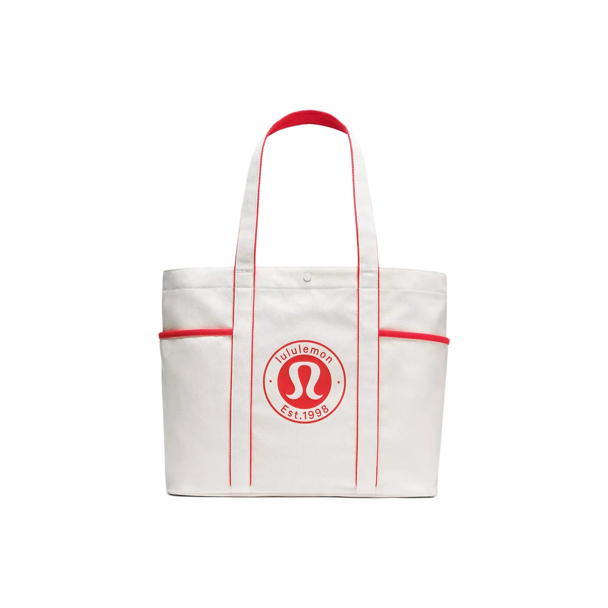 Lululemon Хлопок Плечевая сумка Стандартная Женская Естественный и Красный