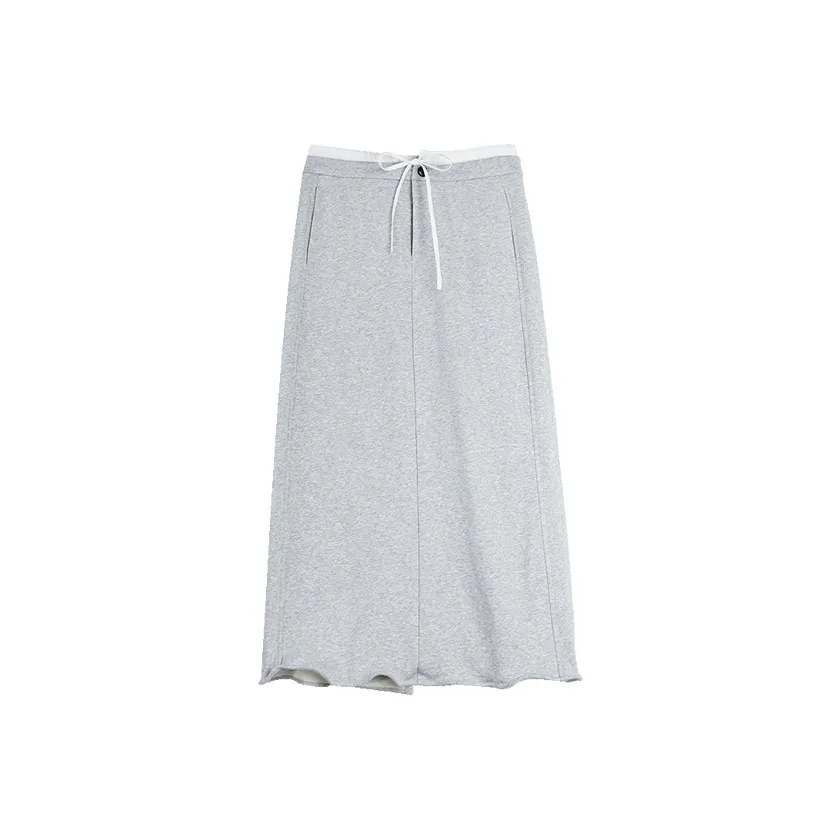 ELLE Светло-серый Женский Повседневный Длинный Юбка