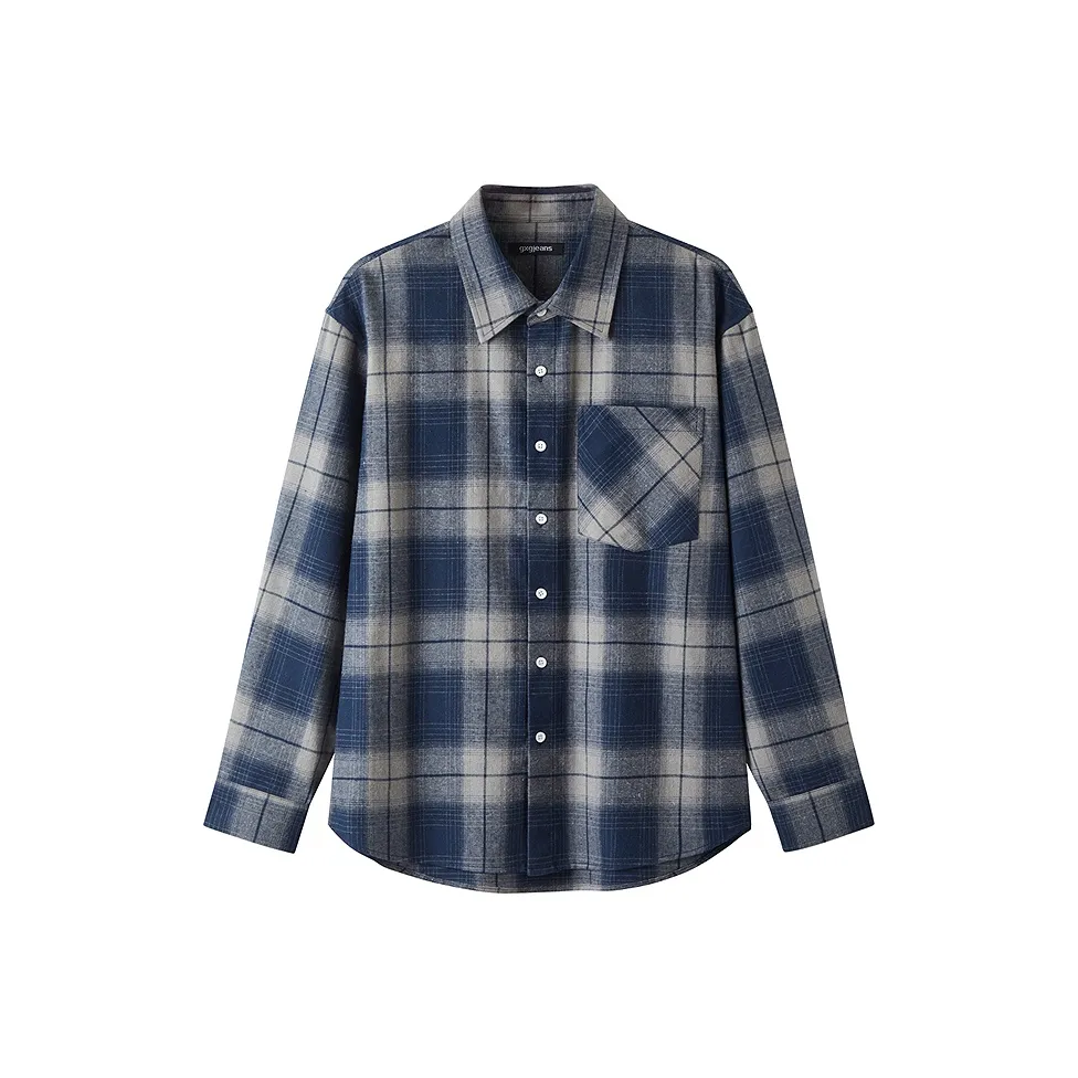 Gxg Jeans Мужские рубашки в синем клетчатом принте