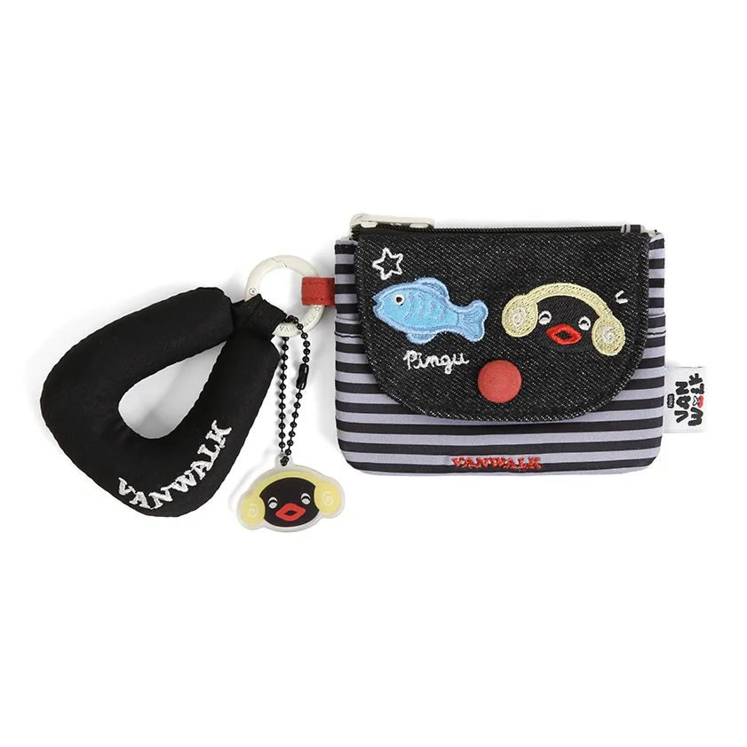 VANWALK Pingu Полиэстер Монета Кошелек Чехол для наушников Маленький Унисекс Морской стиль PING Музыкальный PING