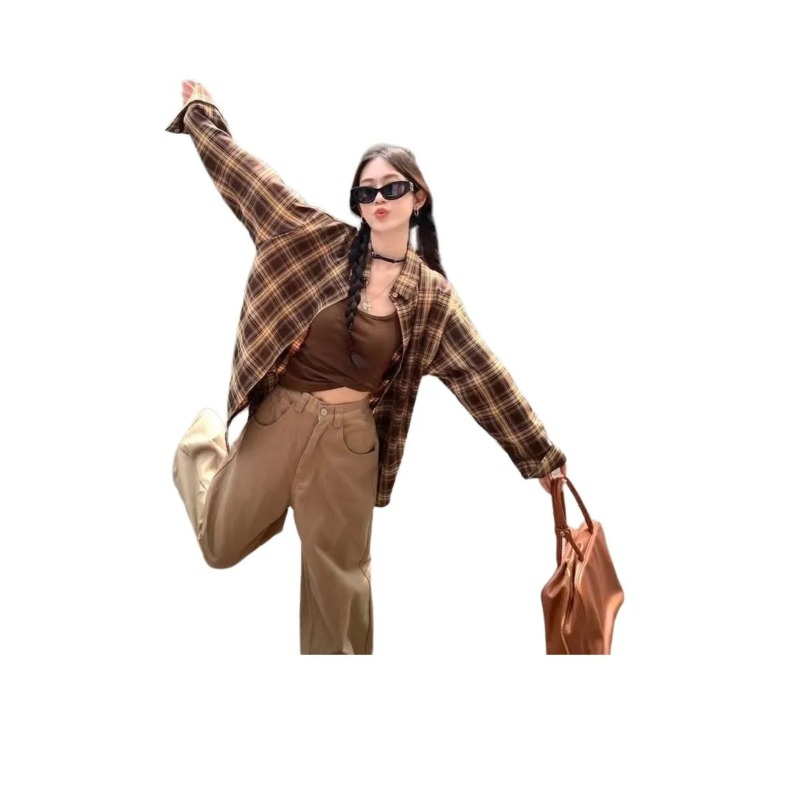 мм Коричневый Женские Рубашки