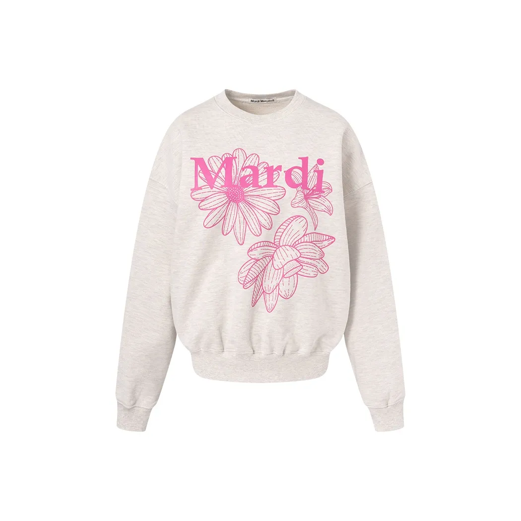 MARDI MERCREDI Three Flowers Collection Овсянка Розовый Женские Свитшоты