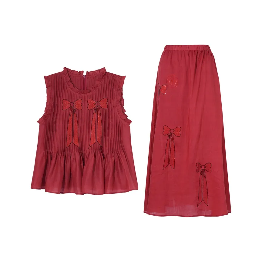 TCH Красный Женский Комплект с Юбкой