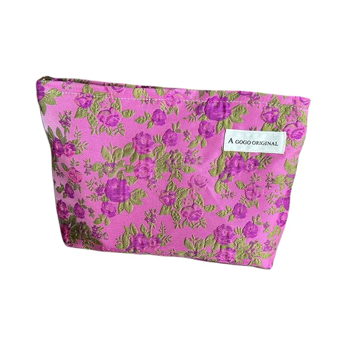 OMGD Цветочный дизайн Cosmetic Сумка Canvas Маленькая сумка Вкладыш Путешествие Туалетная сумка Кошелек Портативное Хранение