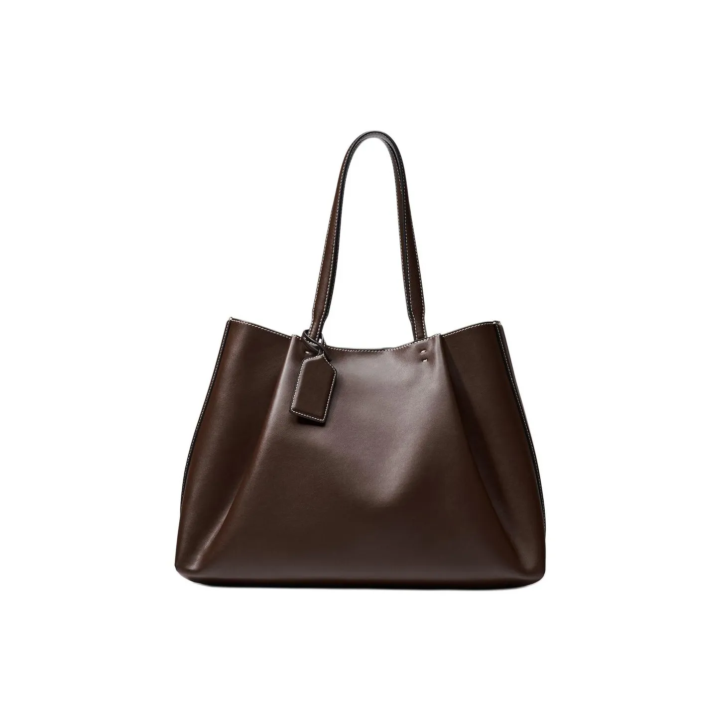 ZARA ПУ (полиуретан) Тоут Сумка Сумка для покупок Сумка на плечо Большая Женская Шоколадная