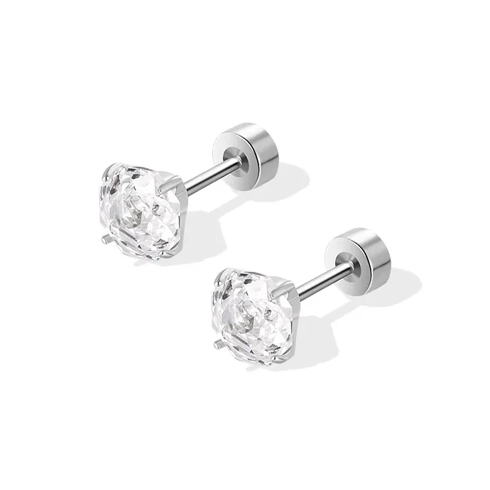 LELC Титановые стальные серьги-гвоздики женские