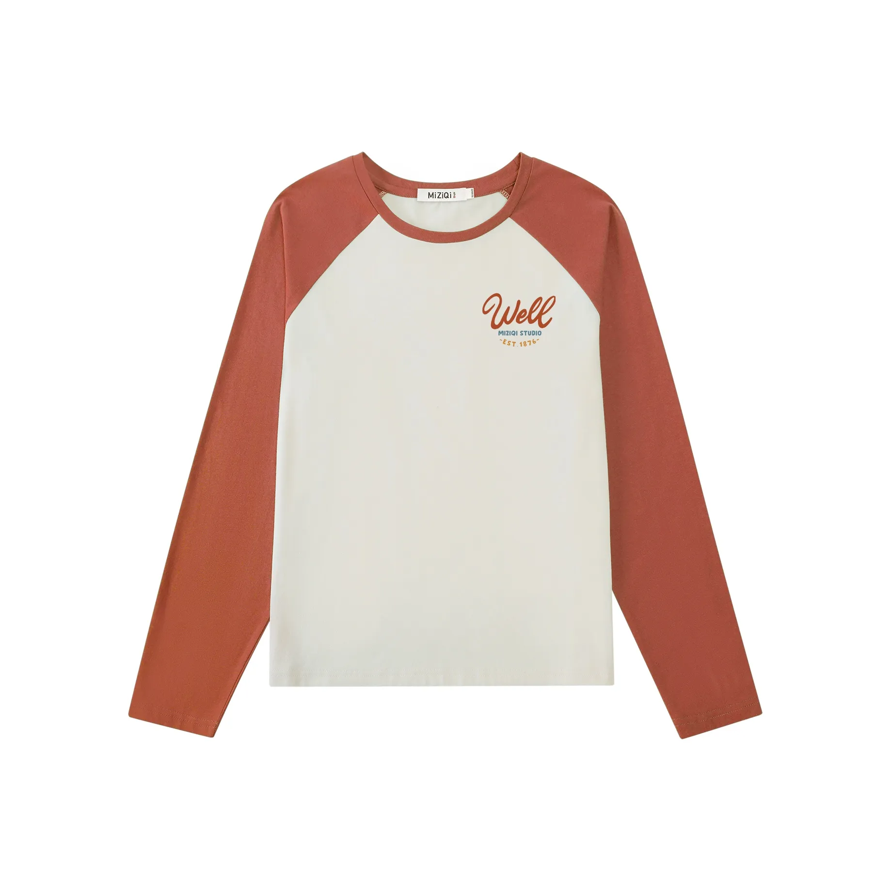 MIZIQI Реглан с длинным рукавом футболка женская