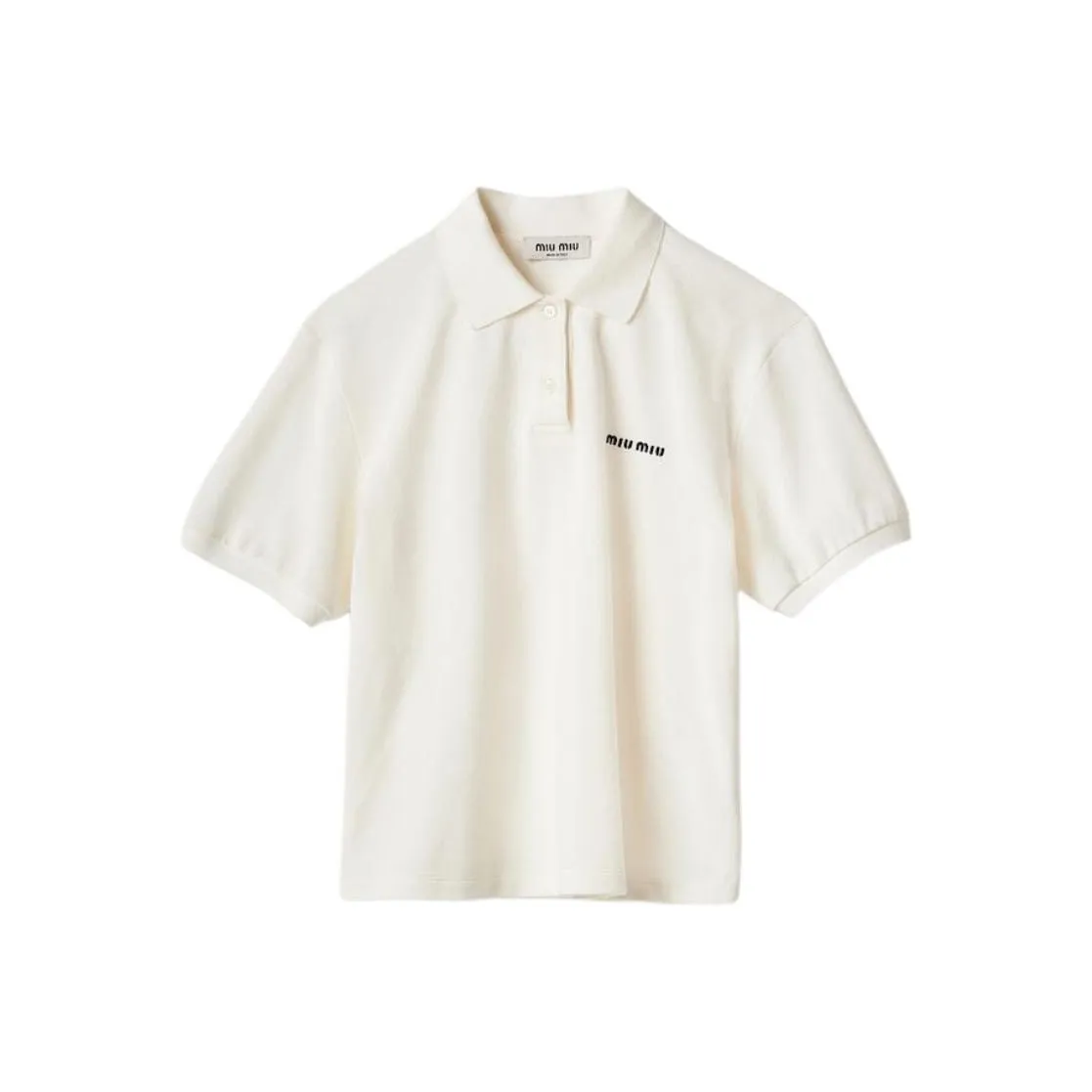 MIU MIU Logo embroidered Cotton Polo Shirt