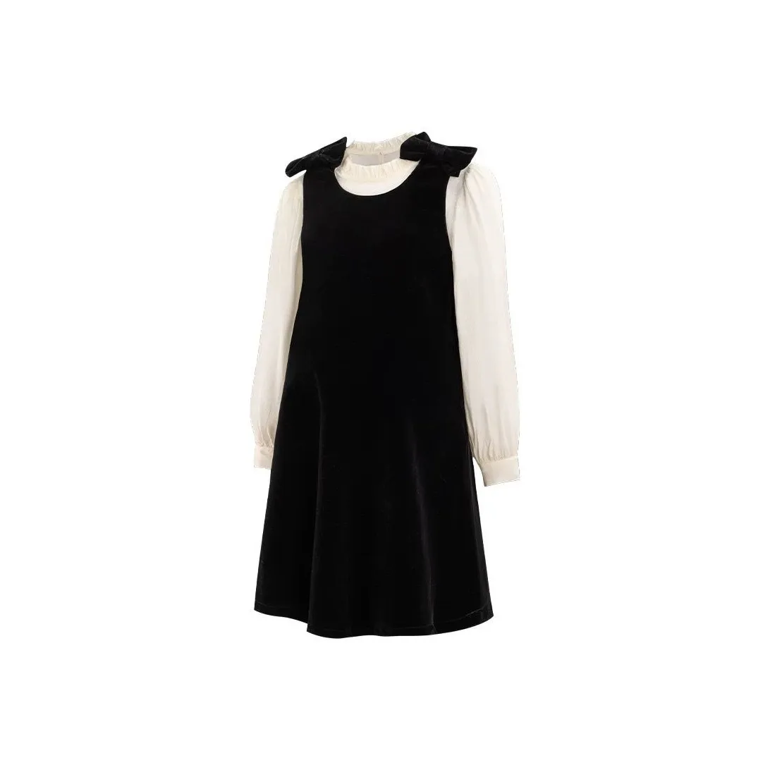 ARIADNAW STUDIO Черное Женское Длинное Платье с Длинными Рукавами