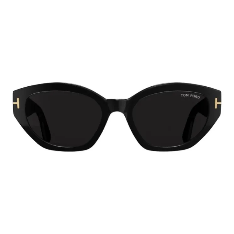 TF Пластиковая оправа Кошачий глаз Солнцезащитные очки Унисекс Черный