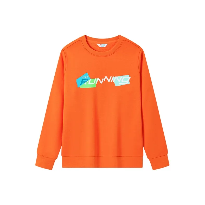 XTEP Толстовка Открытая Пламенно-Оранжевая Подростки