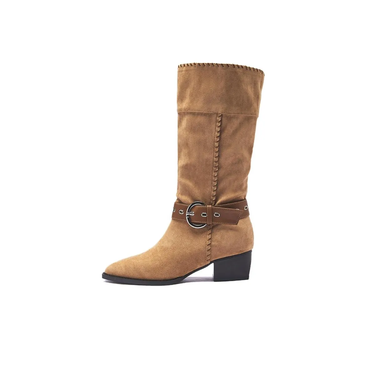 AGSDON Высокие сапоги до колена 5 см женские