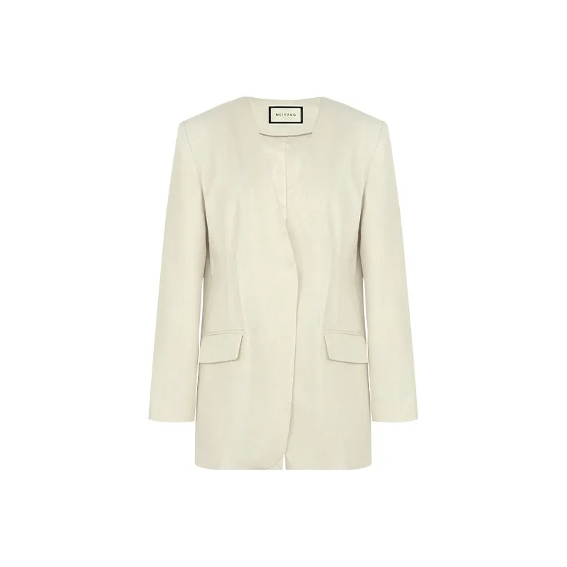 MEIYANG Экрю Женские Бизнес-костюмы