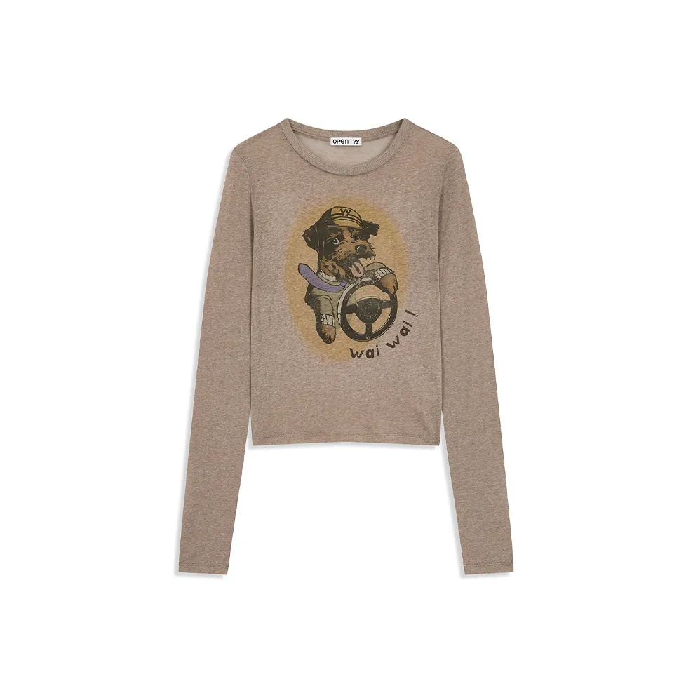 OPENyy Коричневый Женские T-рубашки