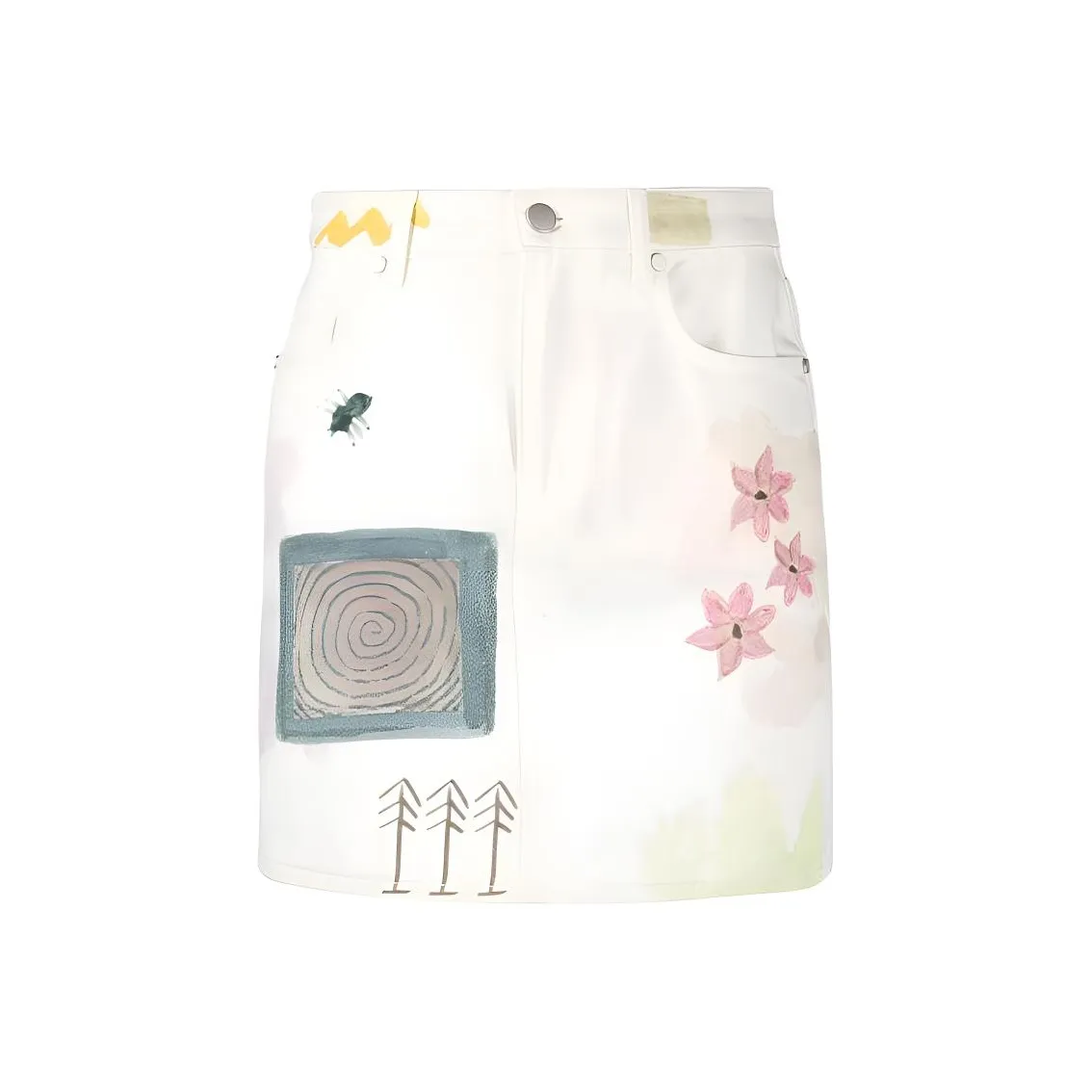 Mcq Floral print Denim Mini Skirt