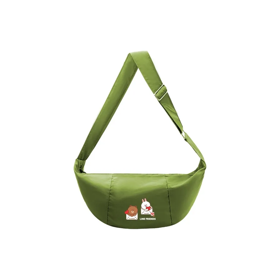 LINE FRIENDS Полиэстер Сумка через плечо Стандартная Унисекс Зеленая