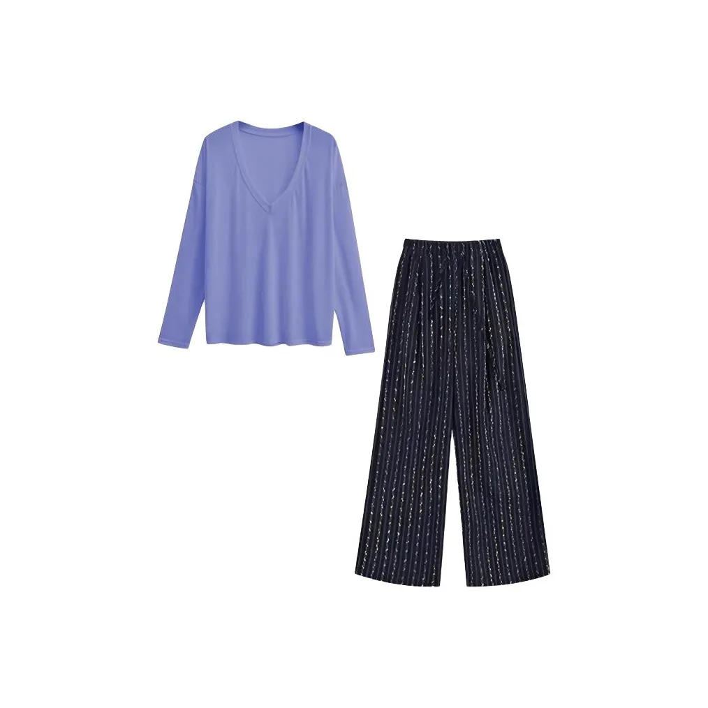 HUINIAN Фиолетовый Женские Повседневные Костюмы