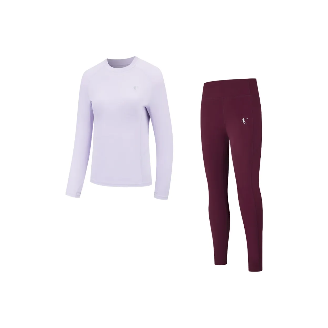 QIAODAN Комплекты одежды Фиолетовый Монэ Топ + Лайм Фуксия Брюки Женские Спортивные комплекты