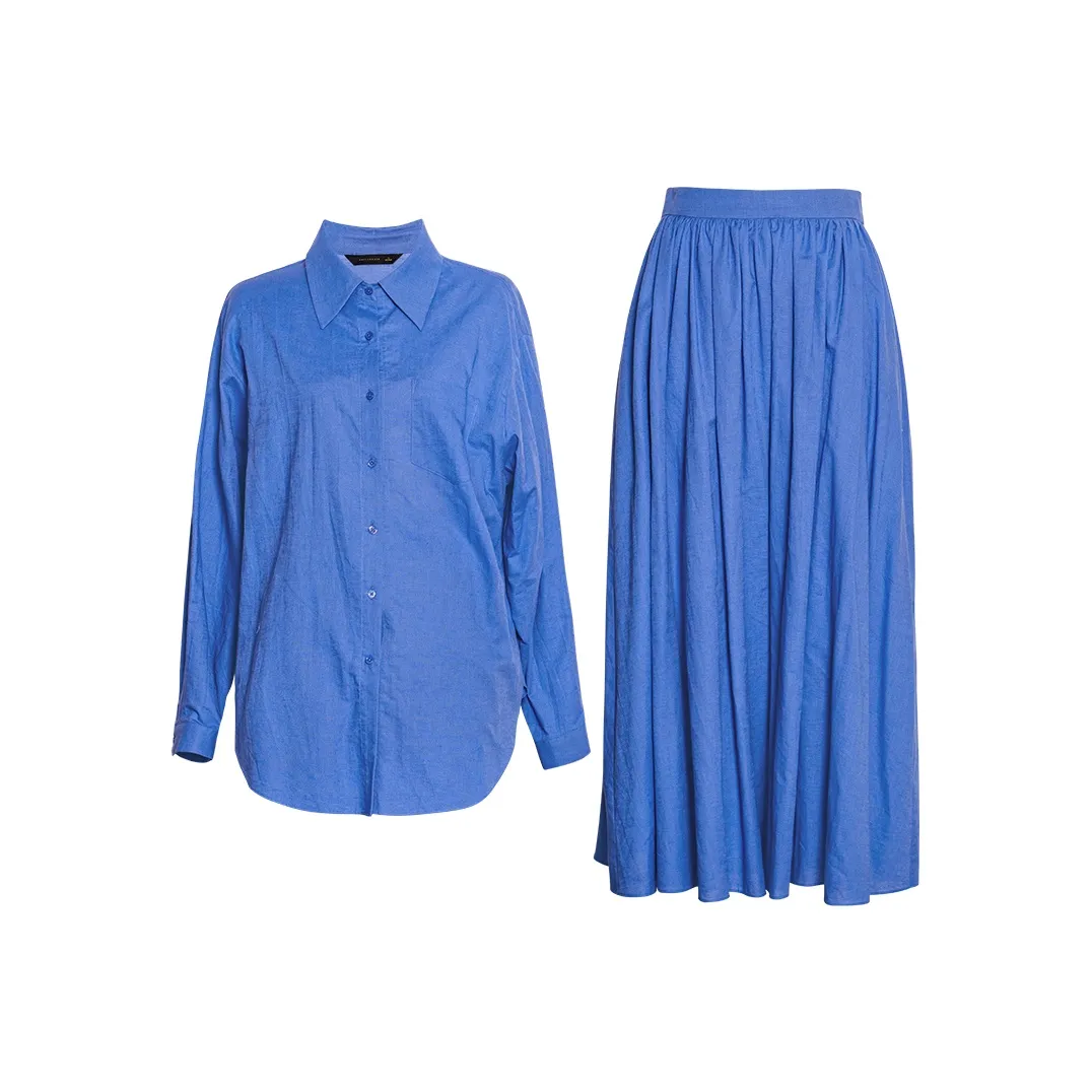 ROEYSHOUSE Синий Женские Комплекты с Юбкой