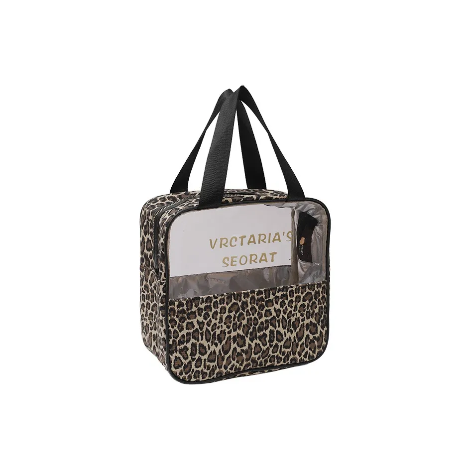 OMGD Леопардовый принт Полупрозрачный Косметичка Западная Винтажная Косметика Сумка для туалетных принадлежностей Пылеустойчивая Сумка для хранения