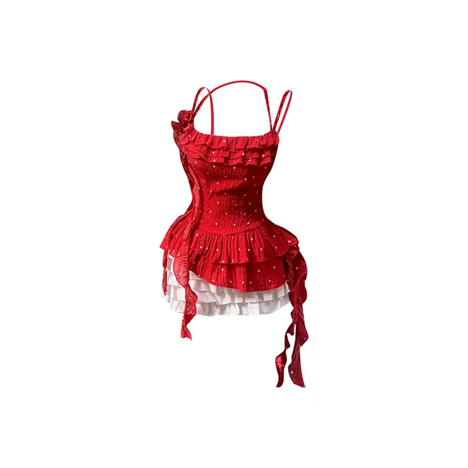 TIBINB Красный Женский Комплект с Юбкой