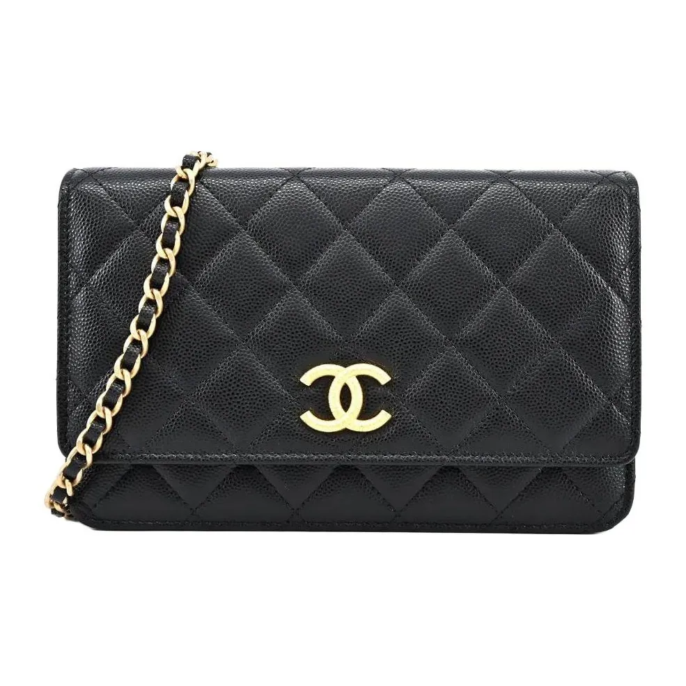 CHANEL WOC Calfskin Crossbody Bags Women's Black