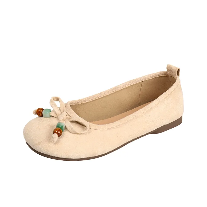 WUJI Винтаж Нубук Birkenstock Стиль Обувь Женские Slip-On Лоферы с резиновой подошвой Плоская подошва Мягкая подошва Кэжуал Женские