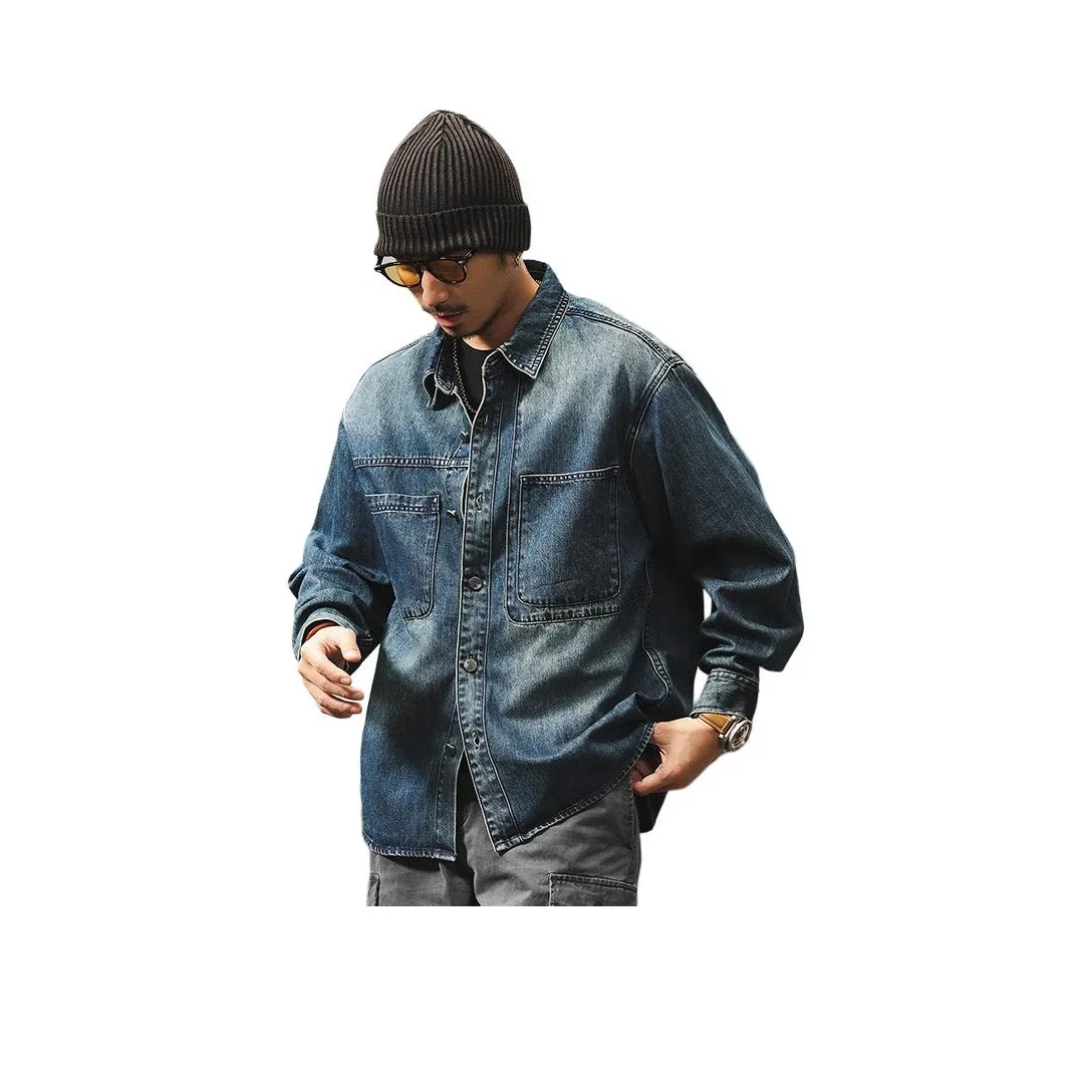 JIELEINUO Blue Men's Shirts JIELEINUO Синий Мужские Рубашки