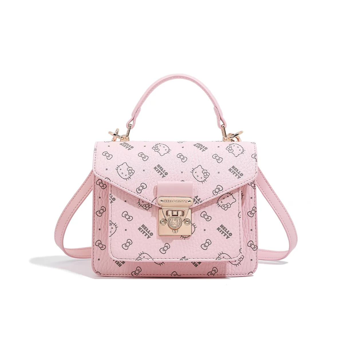 Sanrio Hello Kitty PU (полиуретан) Сумка через плечо Сумка Женская Розовая