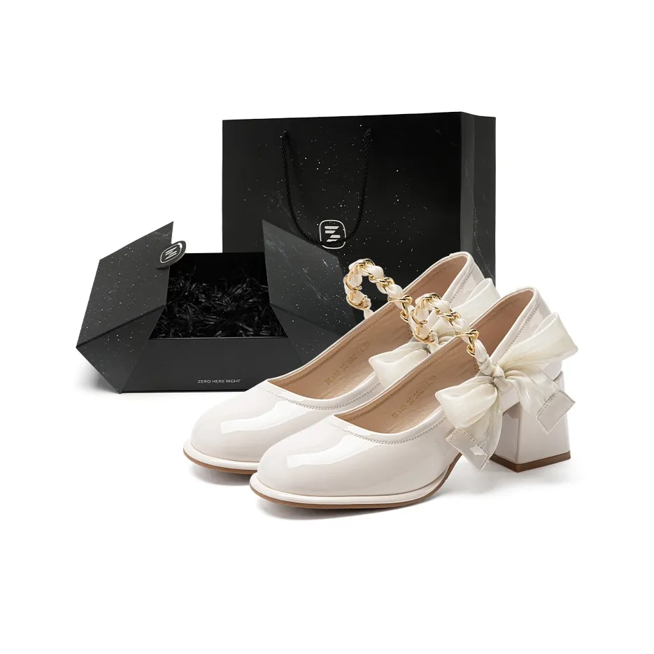 ZHR Высокий каблук грубый каблук туфли Мэри Джейн женские