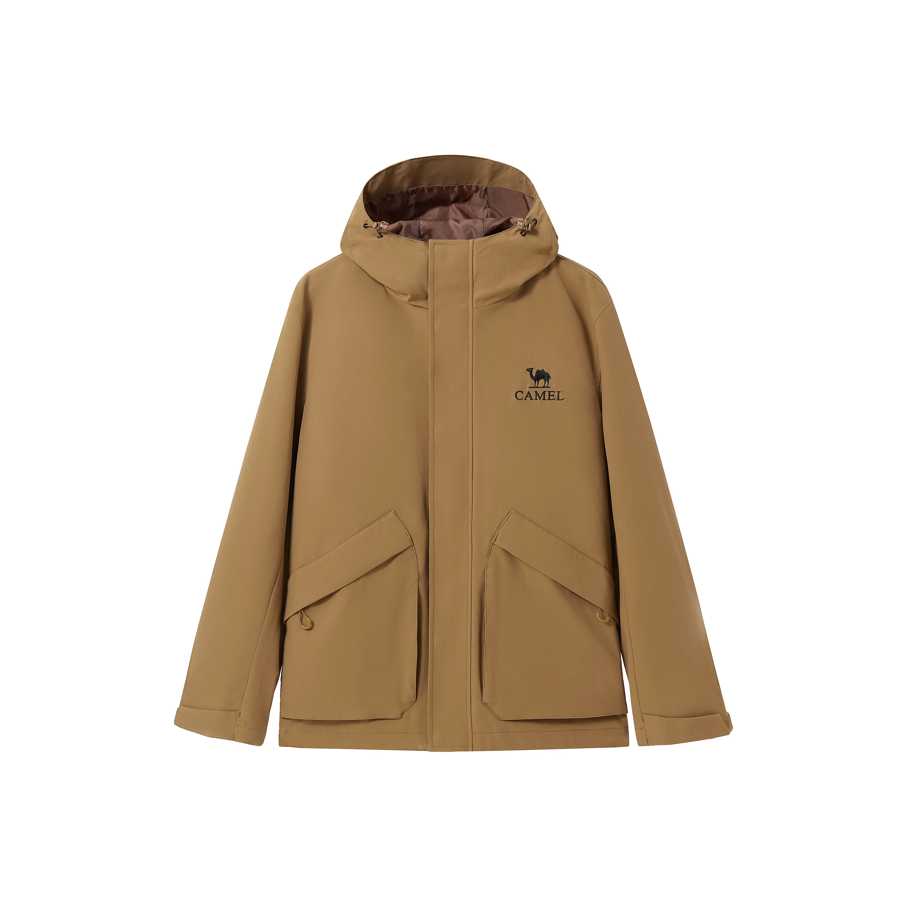 CAMEL Городской техвир Рабочий стиль Большой карман Водоотталкивающий Windproof Hooded Куртка Куртка Мужской