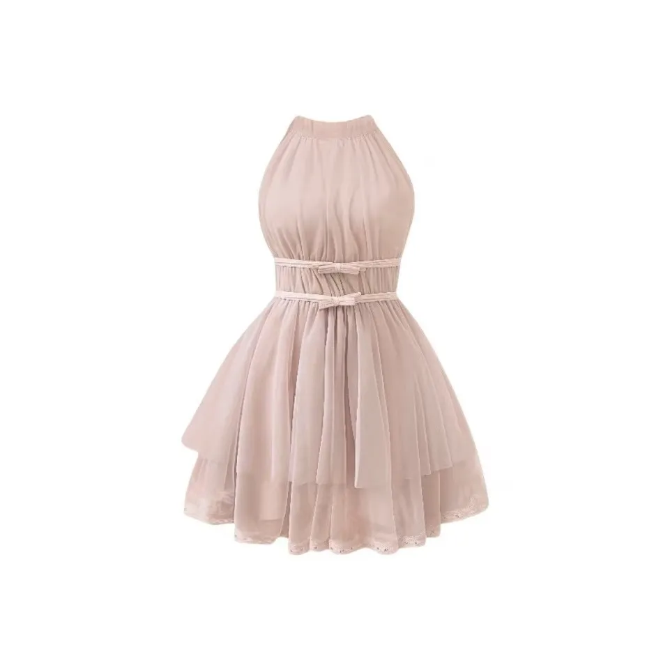 ACJL Нежно-розовый Женские Платья без рукавов