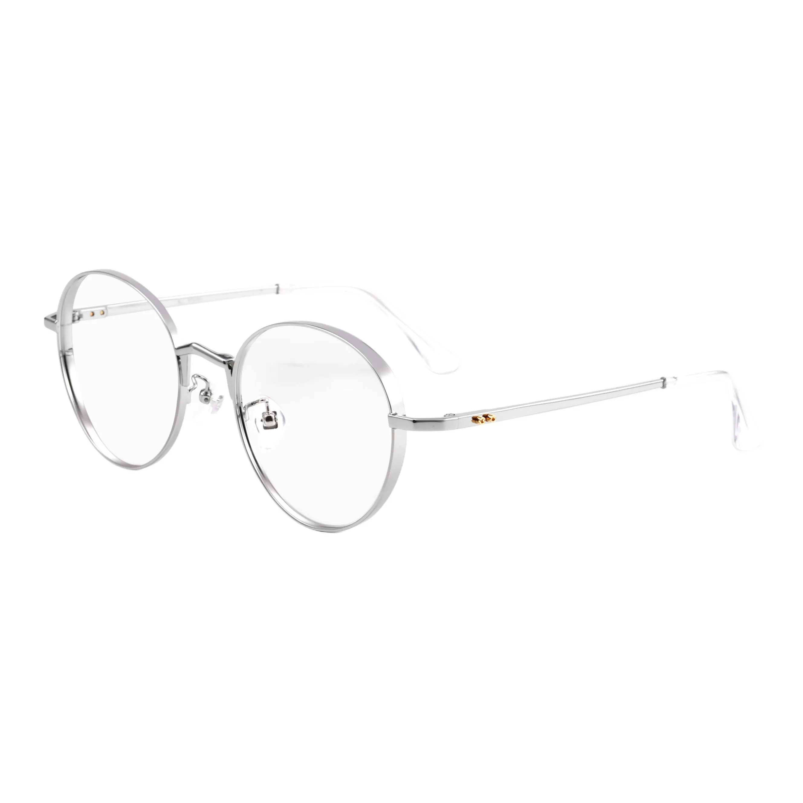 Wood Premium Alloy Pure Titanium Round Eyeglass Frames Unisex