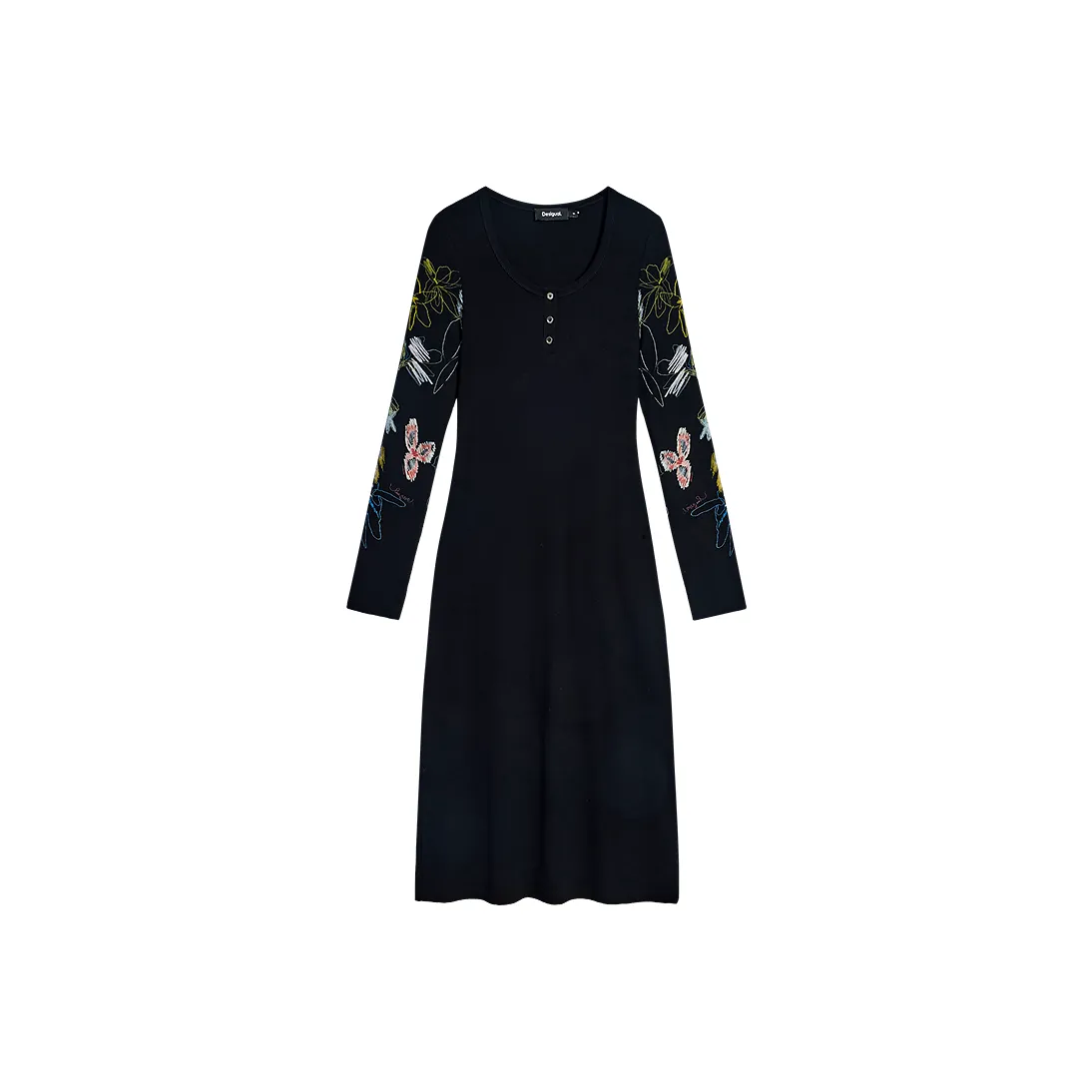 Desigual Длинное платье с длинными рукавами женское