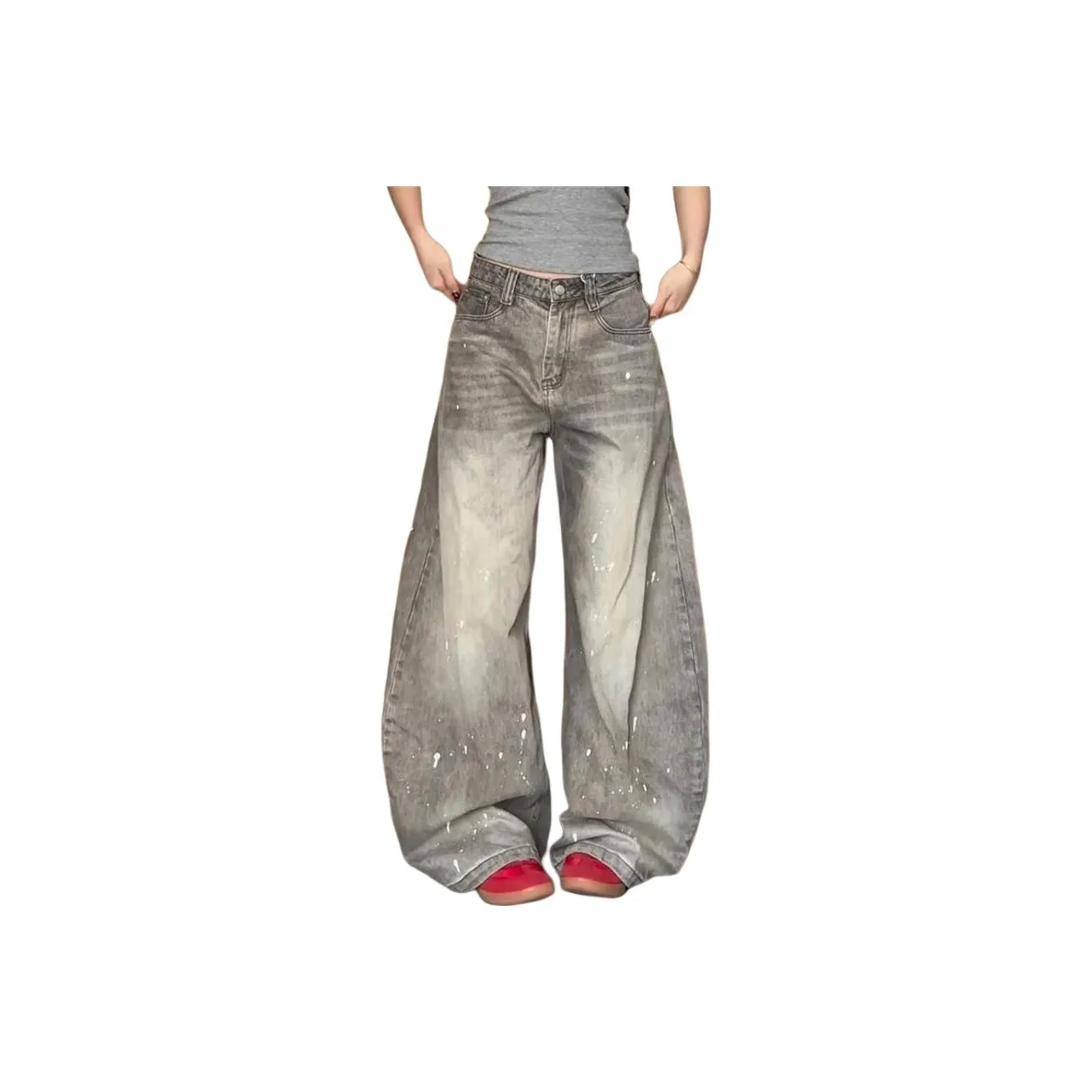 PANDA ADEVIL Серый Унисекс Джинсы