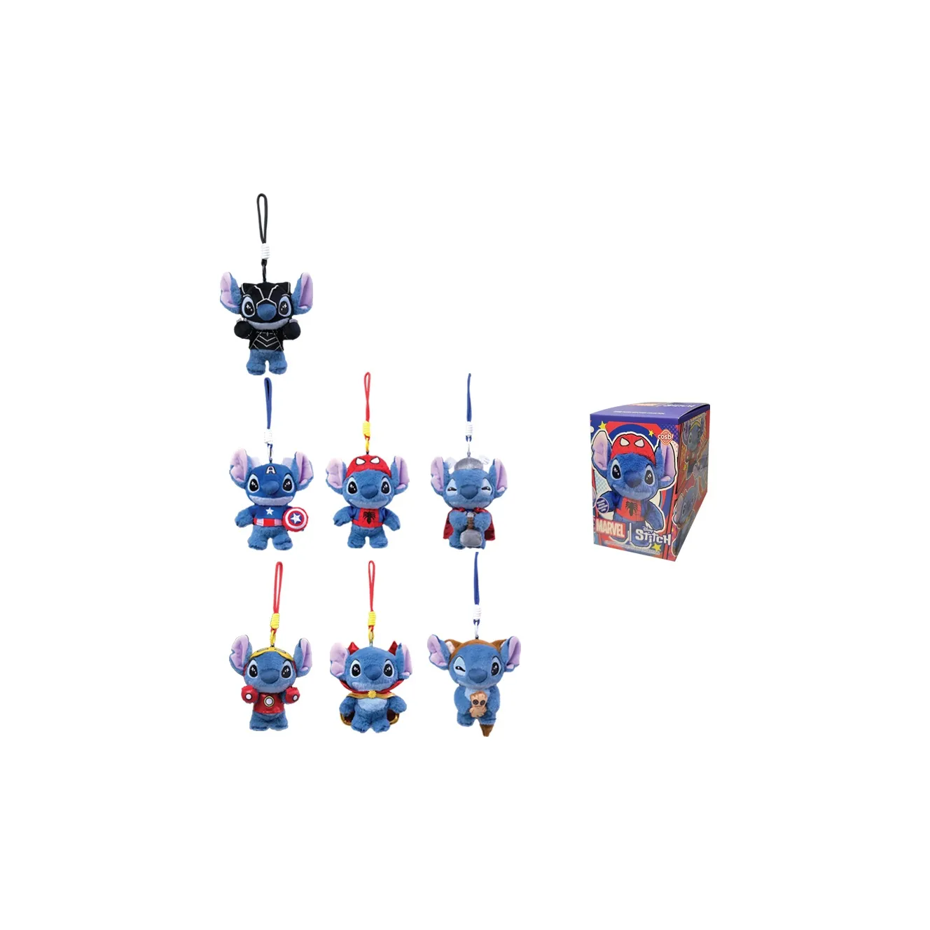 TOP TOY Disney Stitch Marvel COSBI Plush Pendant Mystery Box Single Mystery Box Коробка Целая Коробка 6 шт