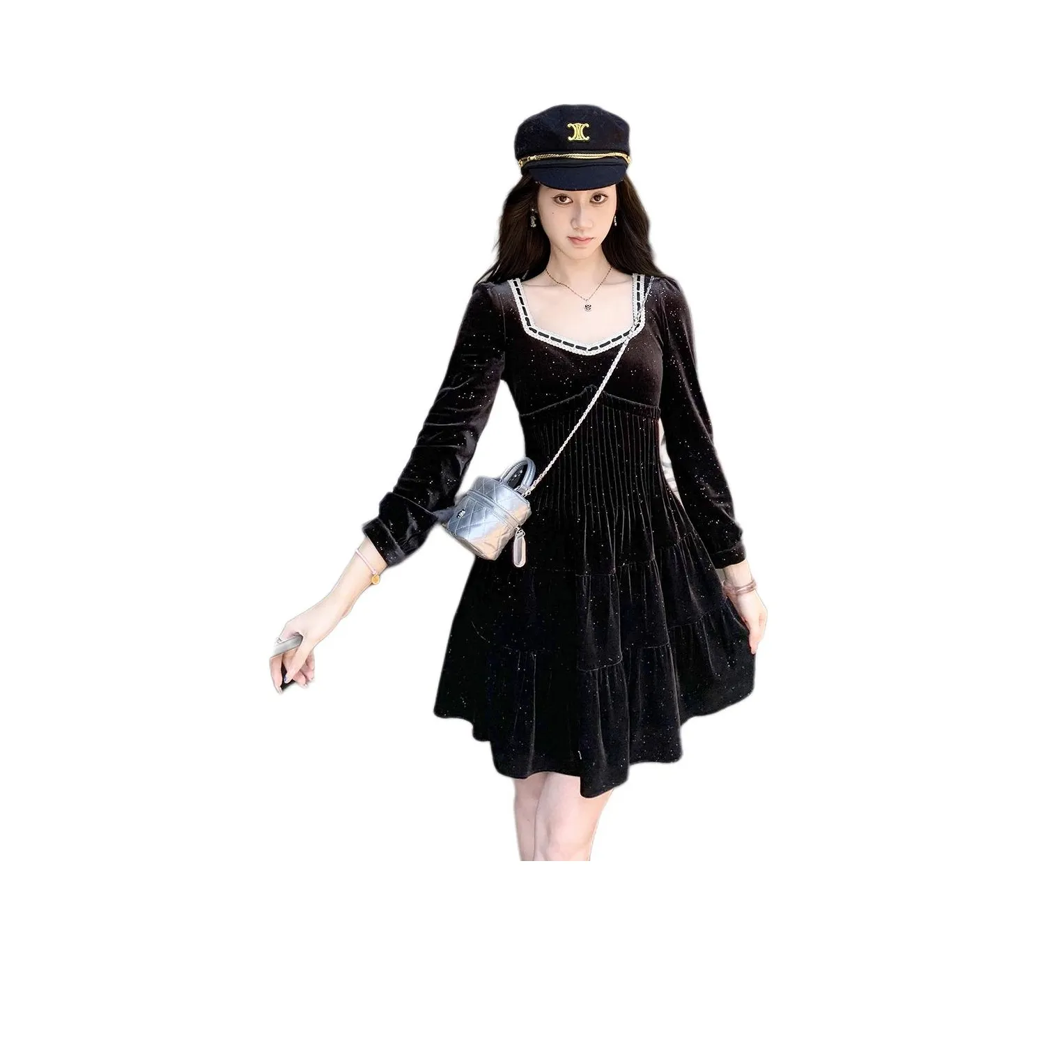 Fish Rabbits Длинное платье с длинными рукавами женское