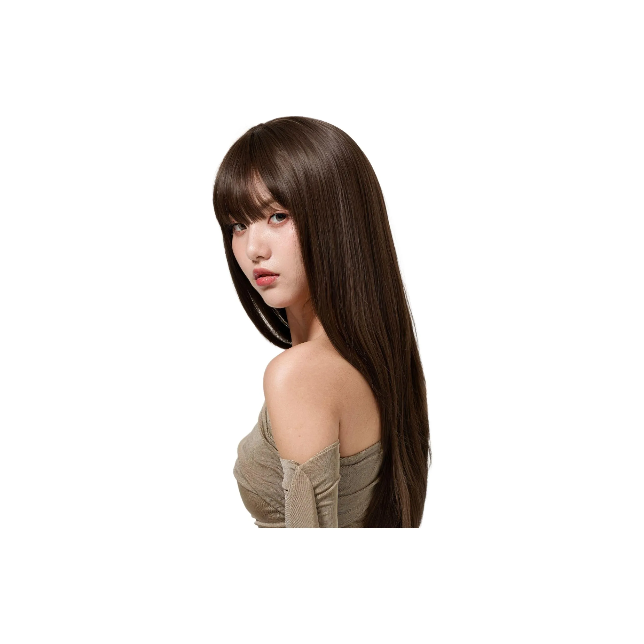 LUCY LEE Нет Нижняя заколка Волосы Net Отделка Rachel'S Bang Отделка Утонченный Edge Cold Коричневый Ободок