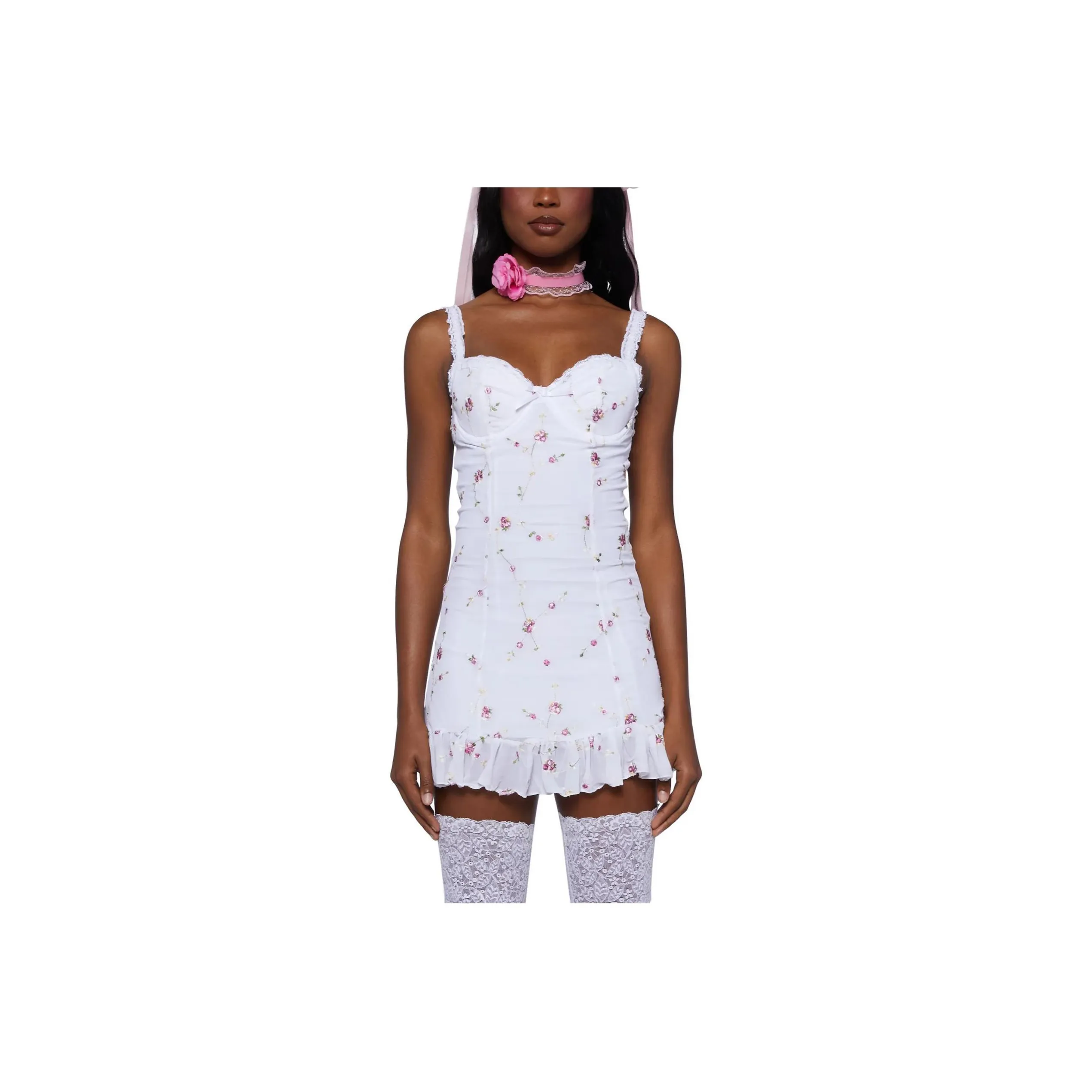 Dolls Kill Sugar Thrillz I'M Детский Мини Юбка Платье Юбка Платье Women's White