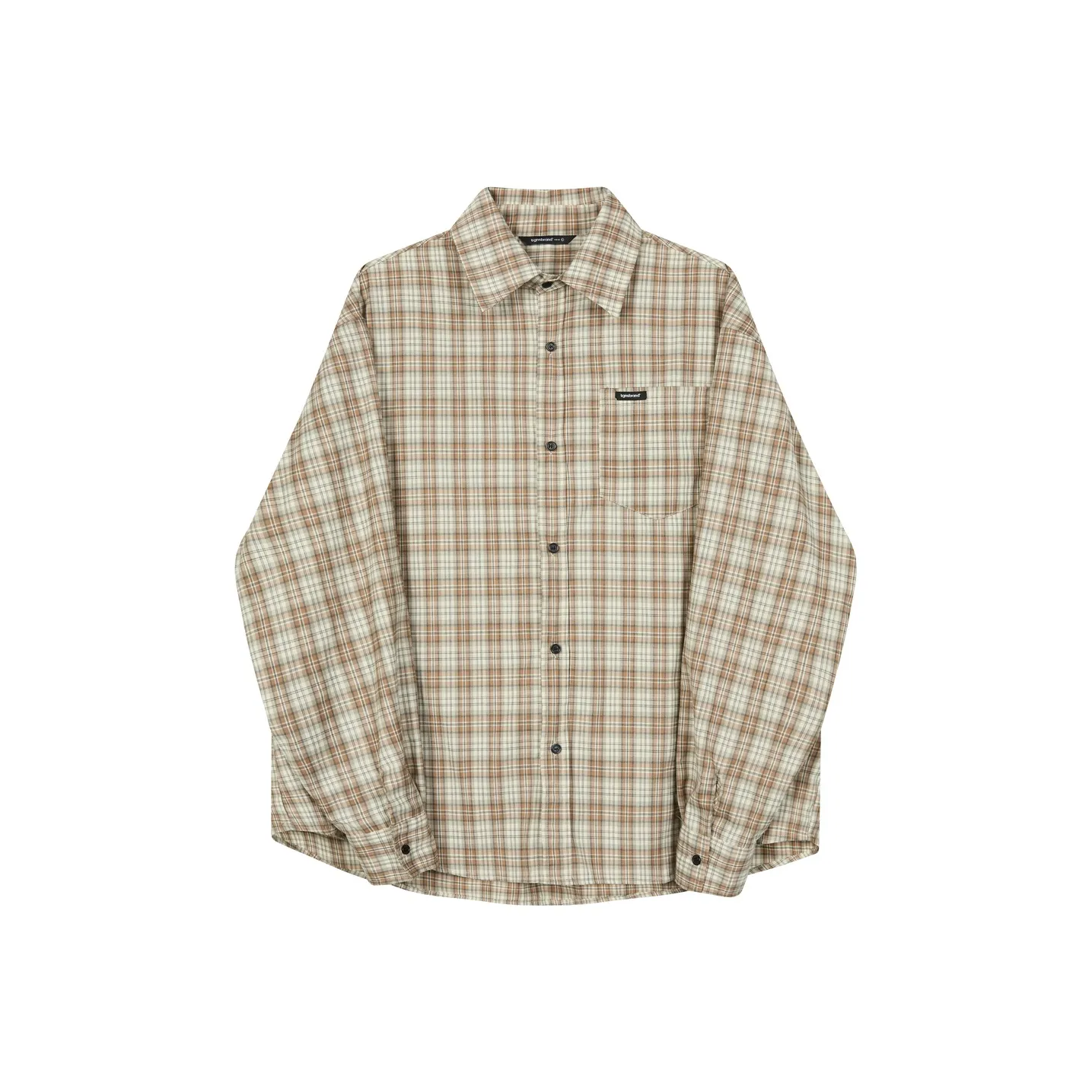 TGNS Рубашка Унисекс Желтый Абрикос Клетка