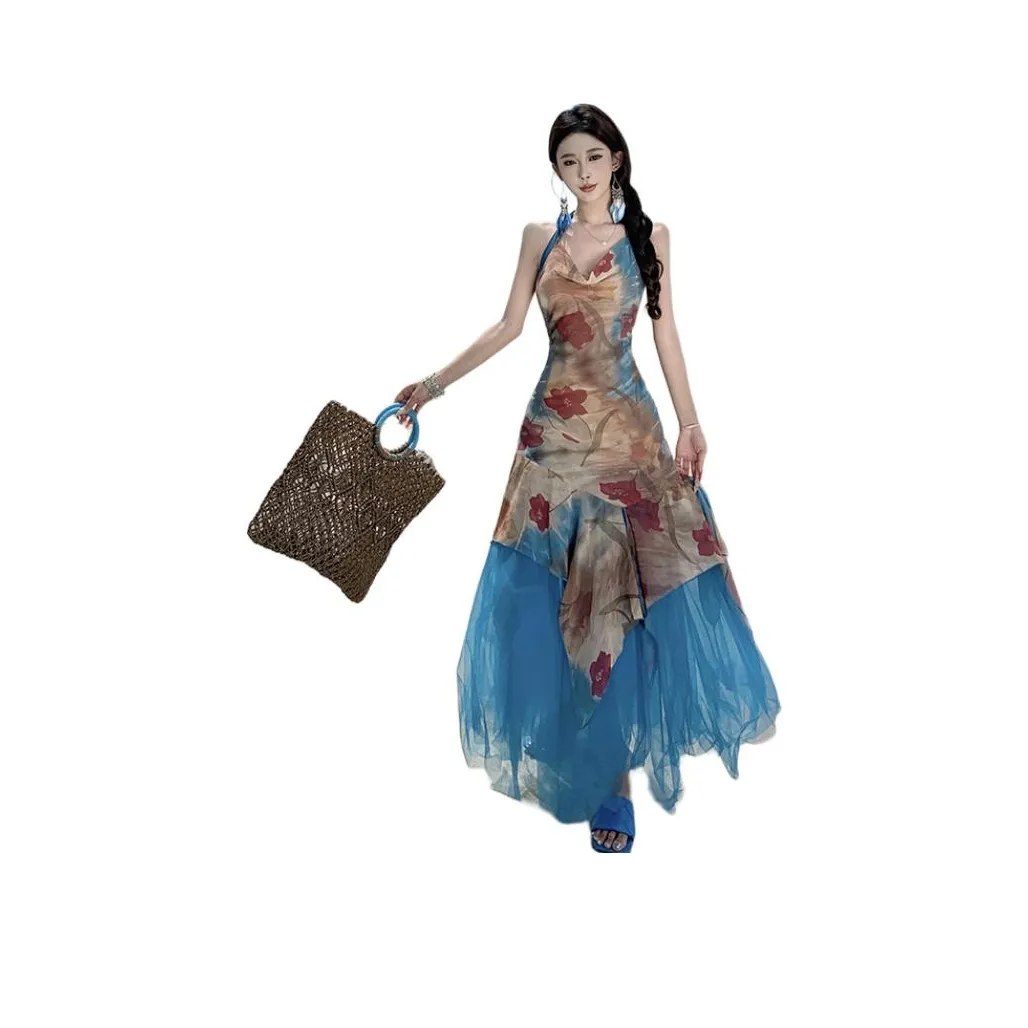 DTLUI Павлин Синий Женские Слип-платья