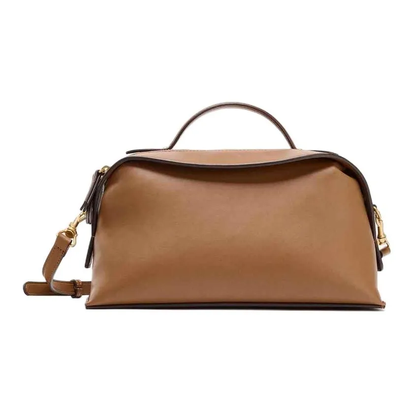 ZARA ПУ (полиуретан) Сумка Женская Темно-коричневый Желтый