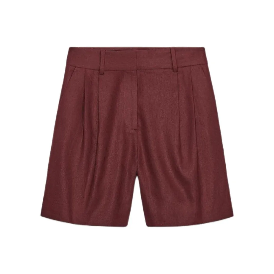ZARA Темно-красные женские повседневные шорты